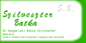 szilveszter batka business card